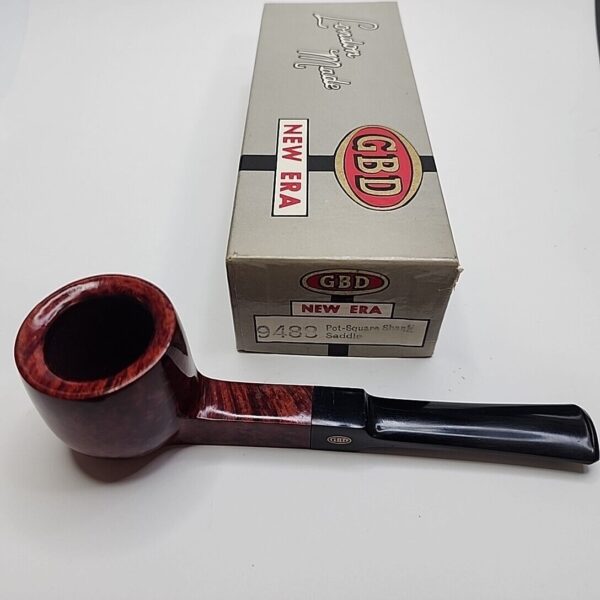 Unsmoked GBD New Era 9488 Pot Square Shank Saddle Briar Tobacco Pipe [SOLD OUT] - Image 4