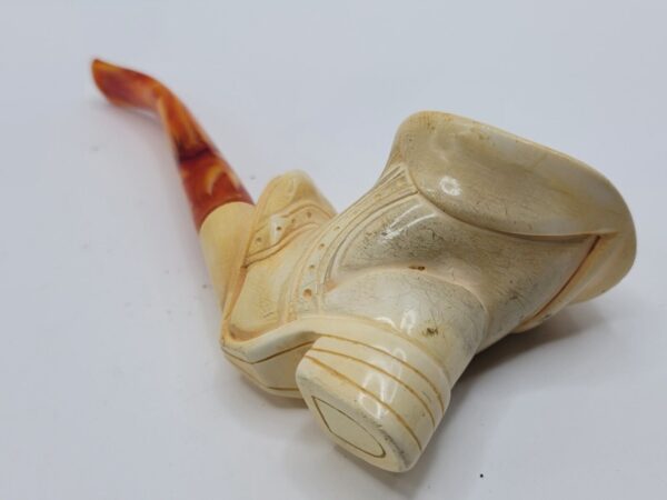 Vintage Ismet Bekler CAO Block Meerschaum Tobacco Smoking Pipe, Boot [SOLD OUT] - Image 9