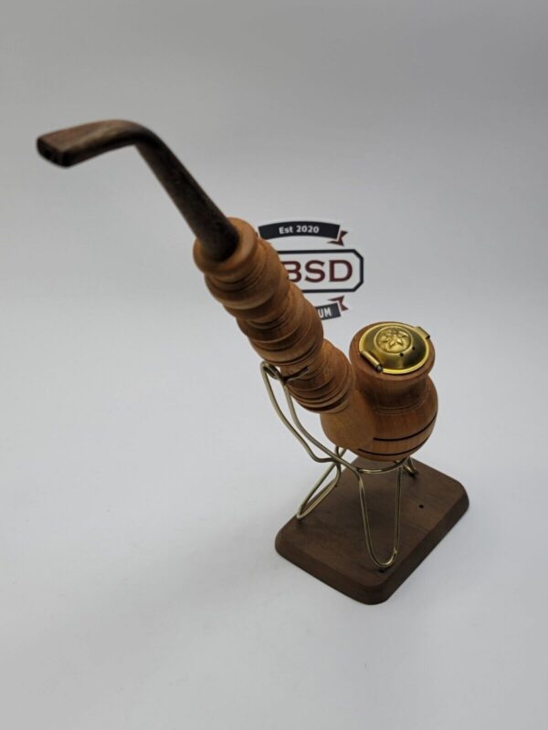 Vintage Long Wooden Tobacco Smoking Pipe, Brass Inserts, Unsmoked [SOLD OUT] - Image 7