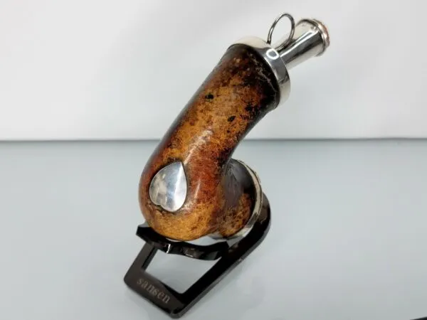 Antique 19th Century Meerschaum Tobacco Pipe, Silver Mount, Heart Mount, Stem [SOLD OUT] - Image 11