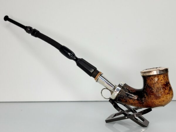 Antique 19th Century Meerschaum Tobacco Pipe, Silver Mount, Heart Mount, Stem [SOLD OUT]