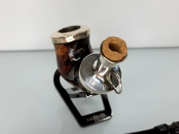Antique 19th Century Meerschaum Tobacco Pipe, Silver Mount, Heart Mount, Stem [SOLD OUT] - Image 9