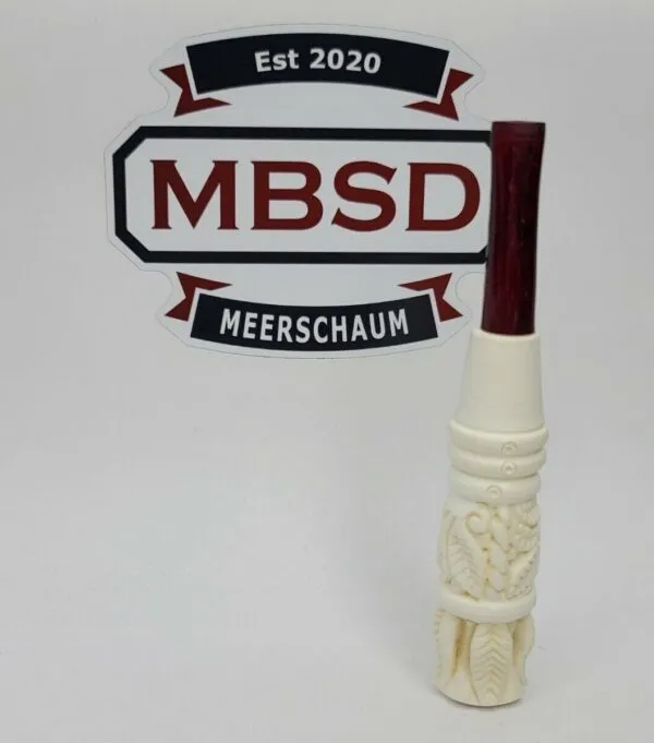 LARGE HAND CARVED MEERSCHAUM CIGARETTE HOLDER / ONE HITTER - Great Gift [SOLD OUT]