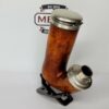 Large 1800s Antique Meerschaum Tobacco Pipe Bowl, Double Mounted Silver Kalmasch