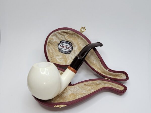 MBSD Meerschaum Bent Ball Block Meerschaum Tobacco Pipe, Clincher, 9mm Filter [SOLD OUT] - Image 3