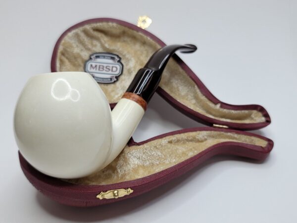 MBSD Meerschaum Bent Ball Block Meerschaum Tobacco Pipe, Clincher, 9mm Filter [SOLD OUT] - Image 4