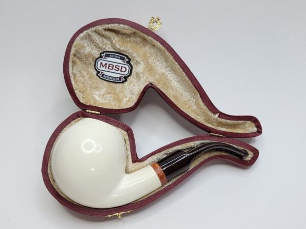 MBSD Meerschaum Bent Ball Block Meerschaum Tobacco Pipe, Clincher, 9mm Filter [SOLD OUT] - Image 5