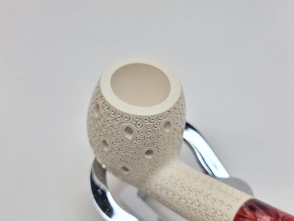 MBSD Meerschaum Bent Billiard Lattice Block Meerschaum Tobacco Pipe, Fitted Case [SOLD OUT] - Image 12