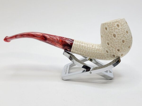 MBSD Meerschaum Bent Billiard Lattice Block Meerschaum Tobacco Pipe, Fitted Case [SOLD OUT] - Image 14