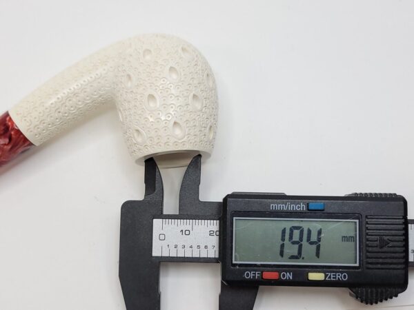 MBSD Meerschaum Bent Billiard Lattice Block Meerschaum Tobacco Pipe, Fitted Case [SOLD OUT] - Image 16
