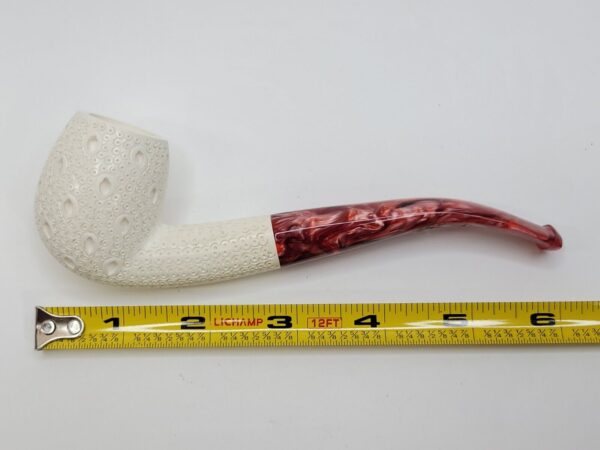 MBSD Meerschaum Bent Billiard Lattice Block Meerschaum Tobacco Pipe, Fitted Case [SOLD OUT] - Image 17