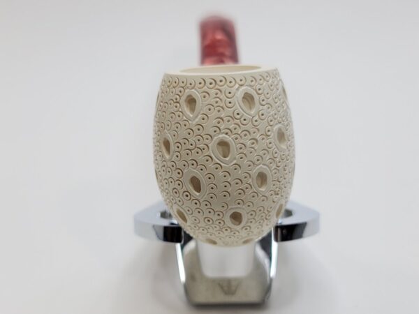 MBSD Meerschaum Bent Billiard Lattice Block Meerschaum Tobacco Pipe, Fitted Case [SOLD OUT] - Image 8