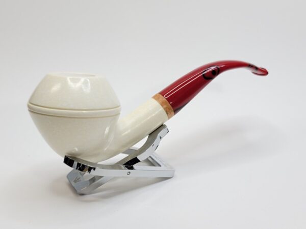 MBSD Meerschaum Bent Bulldog Block Meerschaum Tobacco Pipe, High Grade, 9mm... [SOLD OUT] - Image 5