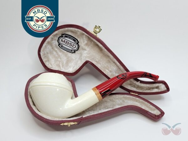 MBSD Meerschaum Bent Bulldog Block Meerschaum Tobacco Pipe, High Grade, 9mm... [SOLD OUT]