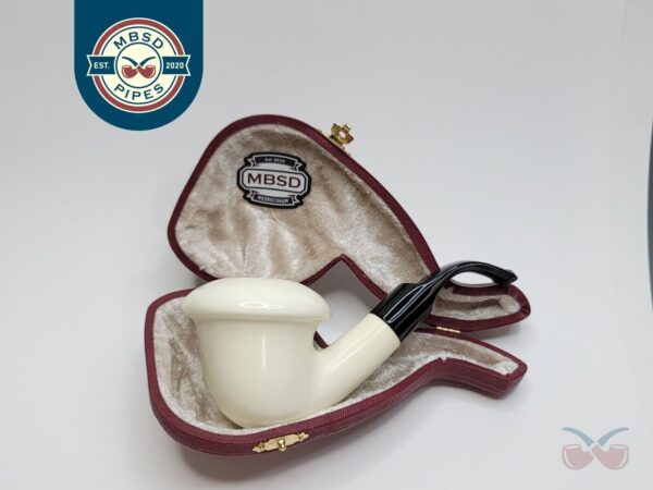 MBSD Meerschaum Deluxe Calabash Block Meerschaum Tobacco Pipe, 9mm Filter, Case [SOLD OUT]