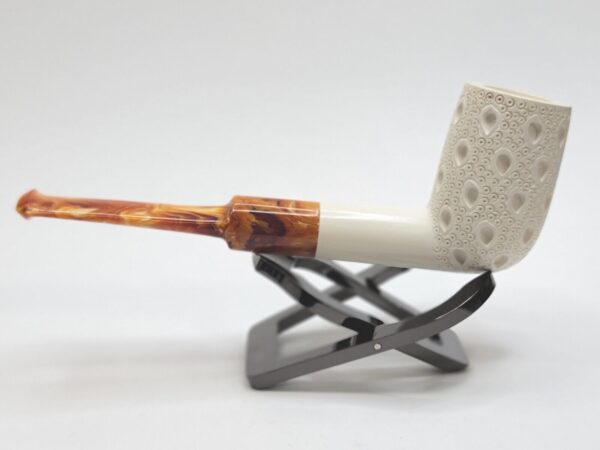 MBSD Meerschaum Lattice Billiard Block Meerschaum Tobacco Pipe, Fitted Case [SOLD OUT] - Image 11
