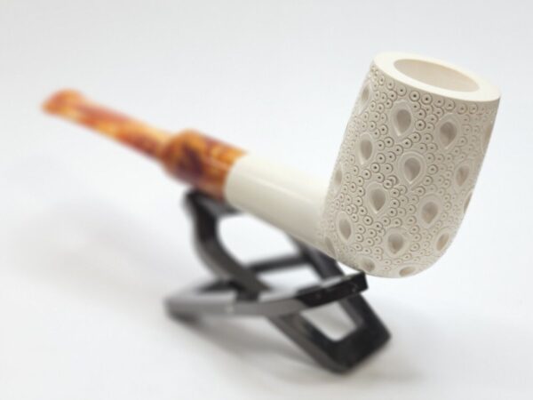 MBSD Meerschaum Lattice Billiard Block Meerschaum Tobacco Pipe, Fitted Case [SOLD OUT] - Image 12