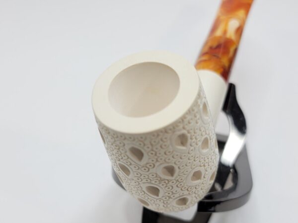 MBSD Meerschaum Lattice Billiard Block Meerschaum Tobacco Pipe, Fitted Case [SOLD OUT] - Image 13