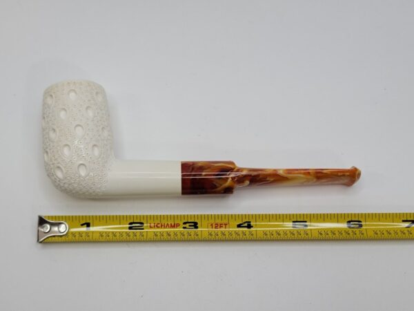 MBSD Meerschaum Lattice Billiard Block Meerschaum Tobacco Pipe, Fitted Case [SOLD OUT] - Image 16