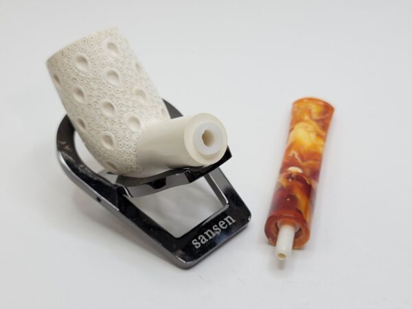 MBSD Meerschaum Lattice Billiard Block Meerschaum Tobacco Pipe, Fitted Case [SOLD OUT] - Image 18