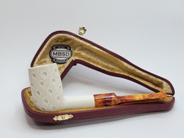 MBSD Meerschaum Lattice Billiard Block Meerschaum Tobacco Pipe, Fitted Case [SOLD OUT] - Image 19