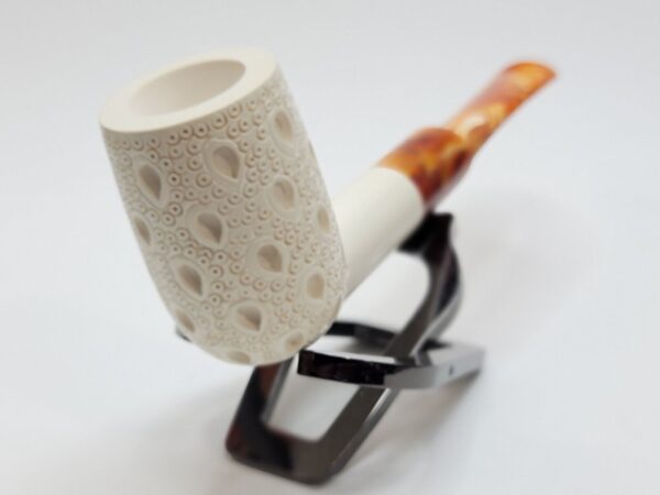 MBSD Meerschaum Lattice Billiard Block Meerschaum Tobacco Pipe, Fitted Case [SOLD OUT] - Image 6