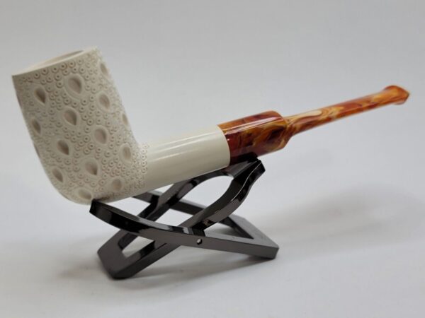 MBSD Meerschaum Lattice Billiard Block Meerschaum Tobacco Pipe, Fitted Case [SOLD OUT] - Image 7