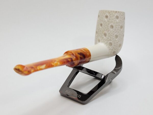 MBSD Meerschaum Lattice Billiard Block Meerschaum Tobacco Pipe, Fitted Case [SOLD OUT] - Image 10