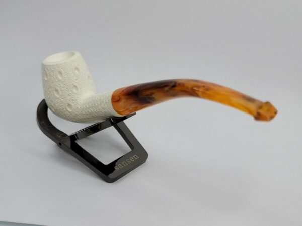 MBSD Meerschaum Lattice Hand Carved Block Meerschaum Tobacco Smoking Pipe, Case [SOLD OUT] - Image 7