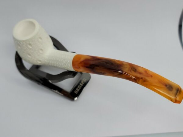 MBSD Meerschaum Lattice Hand Carved Block Meerschaum Tobacco Smoking Pipe, Case [SOLD OUT] - Image 8