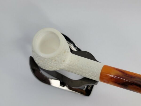 MBSD Meerschaum Lattice Hand Carved Block Meerschaum Tobacco Smoking Pipe, Case [SOLD OUT] - Image 9