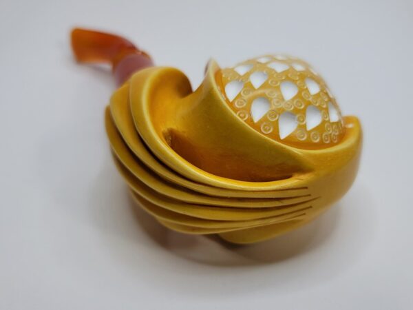 MBSD Meerschaum Masters Sadik Yanik Block Meerschaum Floral Tobacco Pipe, 9mm [SOLD OUT] - Image 12