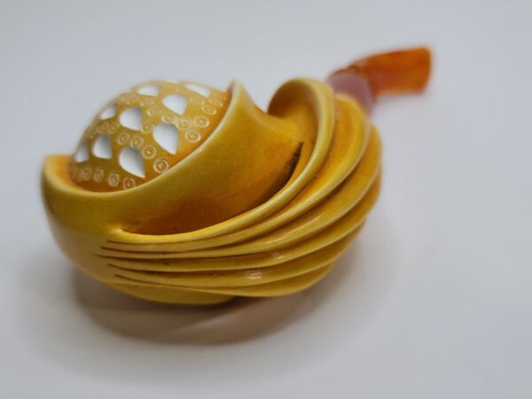 MBSD Meerschaum Masters Sadik Yanik Block Meerschaum Floral Tobacco Pipe, 9mm [SOLD OUT] - Image 13