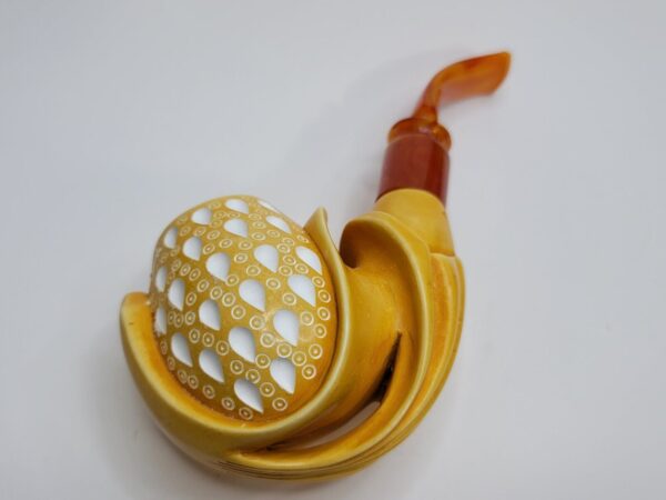 MBSD Meerschaum Masters Sadik Yanik Block Meerschaum Floral Tobacco Pipe, 9mm [SOLD OUT] - Image 14