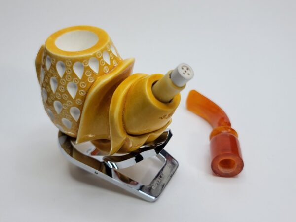 MBSD Meerschaum Masters Sadik Yanik Block Meerschaum Floral Tobacco Pipe, 9mm [SOLD OUT] - Image 15