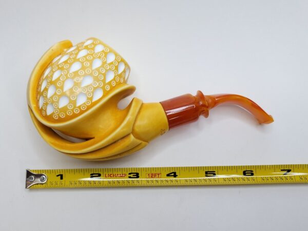 MBSD Meerschaum Masters Sadik Yanik Block Meerschaum Floral Tobacco Pipe, 9mm [SOLD OUT] - Image 17