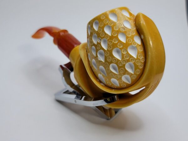 MBSD Meerschaum Masters Sadik Yanik Block Meerschaum Floral Tobacco Pipe, 9mm [SOLD OUT] - Image 9