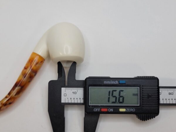 MBSD Meerschaum Small Bent Billiard Block Meerschaum Tobacco Pipe, Unsmoked [SOLD OUT] - Image 11