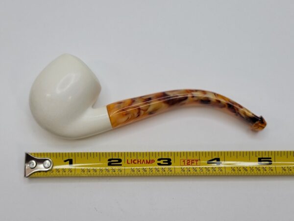 MBSD Meerschaum Small Bent Billiard Block Meerschaum Tobacco Pipe, Unsmoked [SOLD OUT] - Image 12
