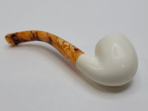 MBSD Meerschaum Small Bent Billiard Block Meerschaum Tobacco Pipe, Unsmoked [SOLD OUT] - Image 13