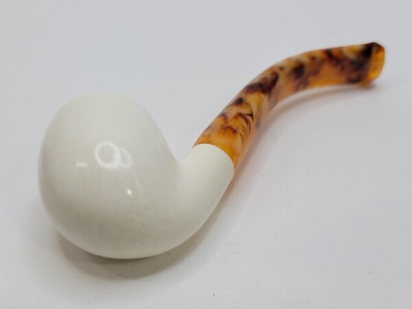 MBSD Meerschaum Small Bent Billiard Block Meerschaum Tobacco Pipe, Unsmoked [SOLD OUT] - Image 14