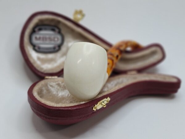 MBSD Meerschaum Small Bent Billiard Block Meerschaum Tobacco Pipe, Unsmoked [SOLD OUT] - Image 5