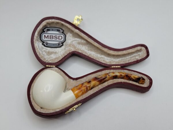 MBSD Meerschaum Small Bent Billiard Block Meerschaum Tobacco Pipe, Unsmoked [SOLD OUT] - Image 6