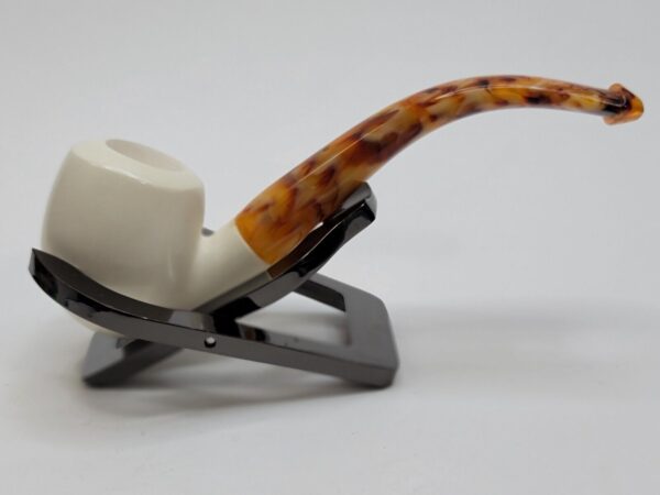MBSD Meerschaum Small Bent Billiard Block Meerschaum Tobacco Pipe, Unsmoked [SOLD OUT] - Image 9
