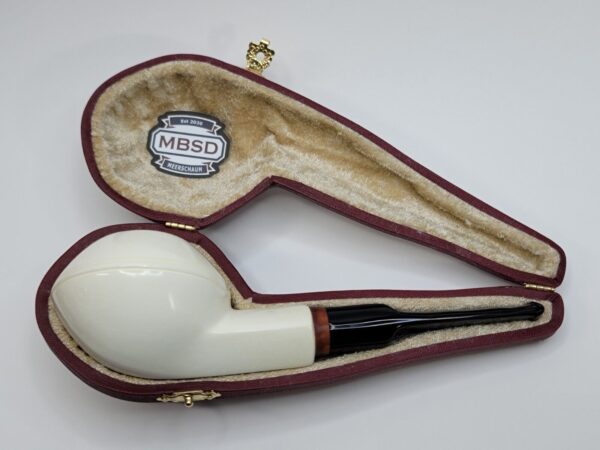 MBSD Meerschaum Squat Bulldog Block Meerschaum Tobacco Pipe, 9mm Filter [SOLD OUT] - Image 4