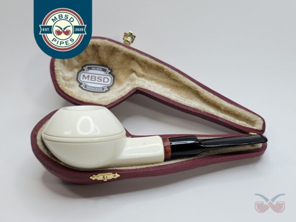 MBSD Meerschaum Squat Bulldog Block Meerschaum Tobacco Pipe, 9mm Filter [SOLD OUT]