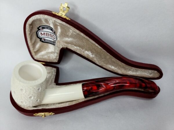 MBSD Meerschaum Tall Lattice Carved Meerschaum Tobacco Pipe, Fitted Case [SOLD OUT] - Image 3