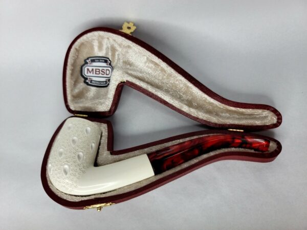 MBSD Meerschaum Tall Lattice Carved Meerschaum Tobacco Pipe, Fitted Case [SOLD OUT] - Image 4
