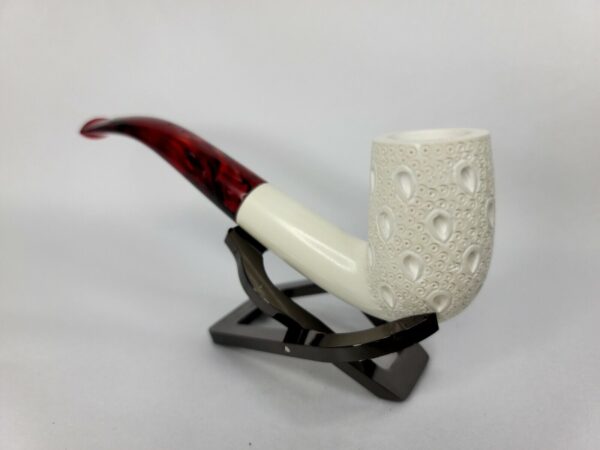 MBSD Meerschaum Tall Lattice Carved Meerschaum Tobacco Pipe, Fitted Case [SOLD OUT] - Image 6