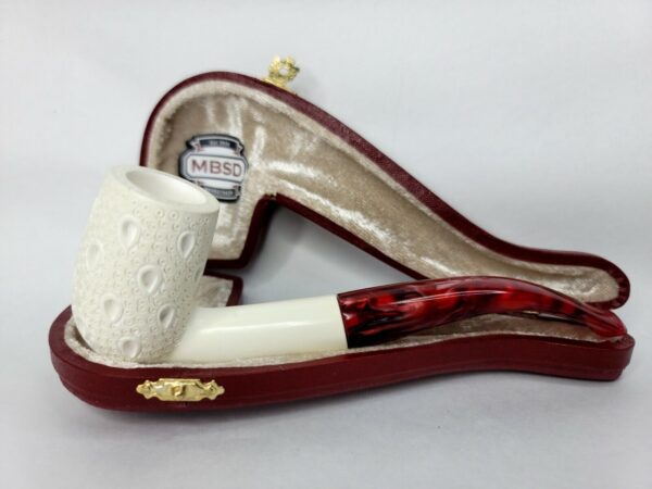 MBSD Meerschaum Tall Lattice Carved Meerschaum Tobacco Pipe, Fitted Case [SOLD OUT]